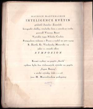 Maurice Maeterlinck: Inteligence květin