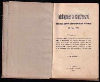 Tomáš Garrigue Masaryk: Intelligence a náboženství