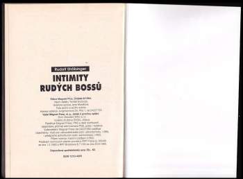 Rudolf Ströbinger: Intimity rudých bossů