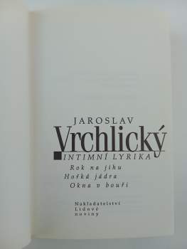 Jaroslav Vrchlický: Intimní lyrika