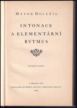 Metod Doležil: Intonace a elementární rytmus