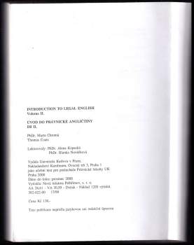 Marta Chromá: Introduction to Legal English Volume II