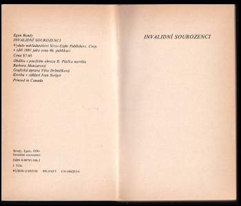 Egon Bondy: Invalidní sourozenci