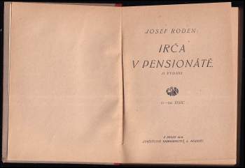 Josef Roden: Irča v pensionátě