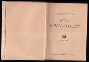 Josef Roden: Irča v pensionátě