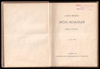Josef Roden: Irčin románek
