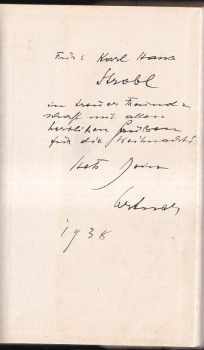 Hermann Heinz Ortner: Isabella von Spanien - Schauspiel in 3 Akten. - DEDIKACE AUTORA PRO KARL HANS STROBL
