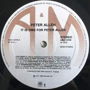 Peter Allen: It Is Time For (2xLP)