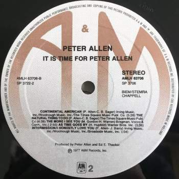 Peter Allen: It Is Time For (2xLP)