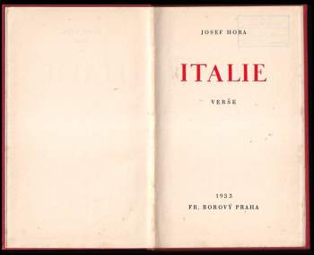 Josef Hora: Italie