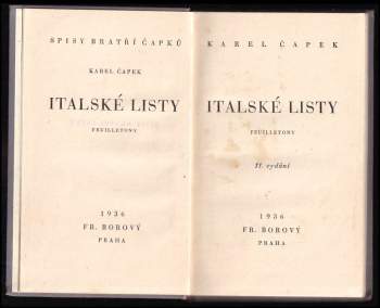Karel Čapek: Italské listy