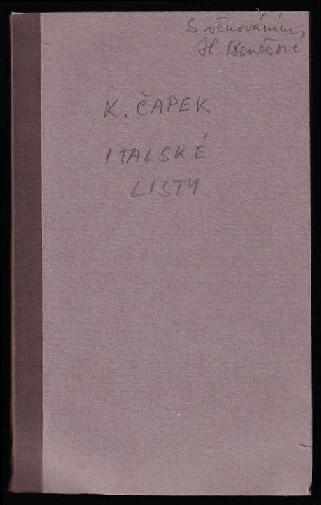Karel Čapek: Italské listy