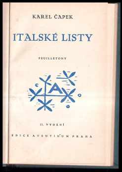 Karel Čapek: Italské listy