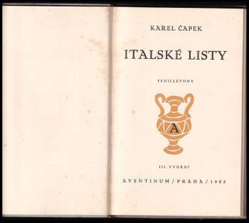 Karel Čapek: Italské listy