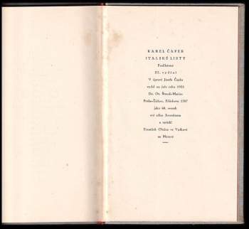 Karel Čapek: Italské listy