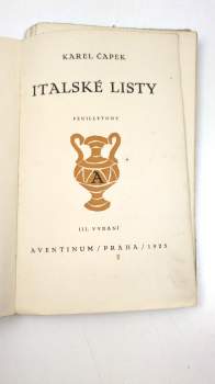 Karel Čapek: Italské listy