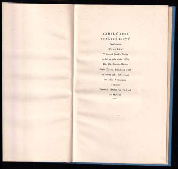 Karel Čapek: Italské listy