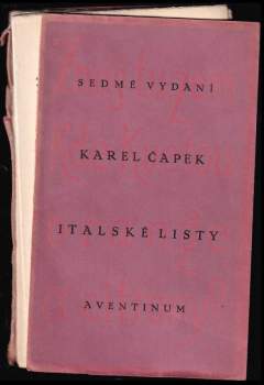 Karel Čapek: Italské listy