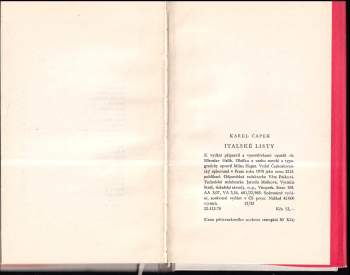 Karel Čapek: Italské listy