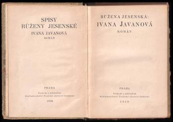 Růžena Jesenská: Ivana Javanová