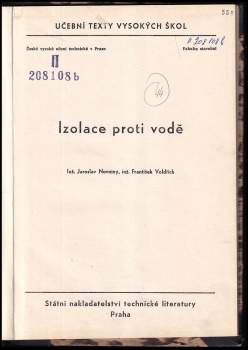 František Voldřich: Izolace proti vodě