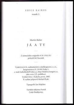 Martin Buber: Já a Ty