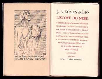 Jan Amos Komenský: JA. Komenského Listové do nebe, v kterýchž chudí a bohatí před Kristem žaloby a stížnosti na sebe vespolek vedou : Léta Páně 1619.