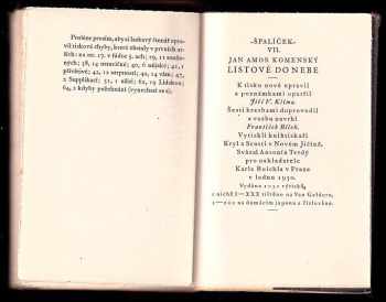 Jan Amos Komenský: JA. Komenského Listové do nebe, v kterýchž chudí a bohatí před Kristem žaloby a stížnosti na sebe vespolek vedou : Léta Páně 1619.