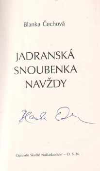 Blanka Čechová: Jadranská snoubenka navždy