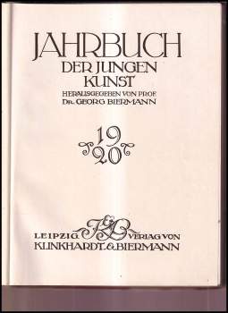 Georg Biermann: Jahrbuch der jungen Kunst 1920