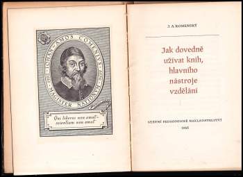 Jan Amos Komenský: Jak dovedně užívat knih, hlavního nástroje vzdělání