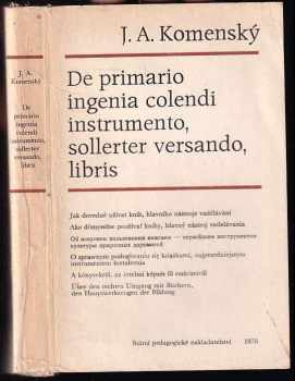 De primario ingenia colendi instrumento, sollerter versando, libris : [oratio sub laborum auspicia in Patakinae scholae auditorio majori recitata anno