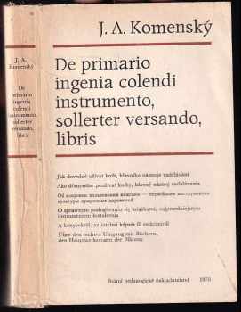 Jan Amos Komenský: Jak dovedně užívat knih, hlavního nástroje vzdělávání