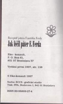 František Ferda: Jak léčil páter F. Ferda