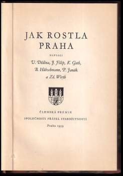 Zdeněk Wirth: Jak rostla Praha
