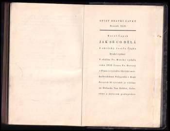 Karel Čapek: Jak se co dělá