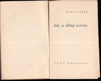 Karel Čapek: Jak se dělají noviny