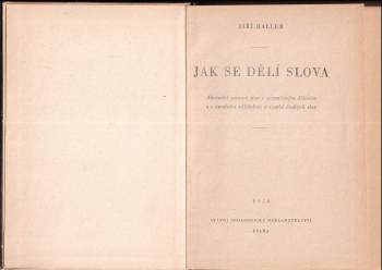 Jiří Haller: Jak se dělí slova
