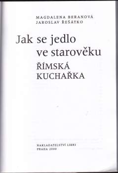 Magdalena Beranová: Jak se jedlo ve starověku