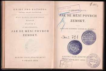 Josef Kratochvíl: Jak se mění povrch zemský
