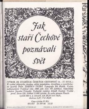 Zdeňka Tichá: Jak staří Čechové poznávali svět