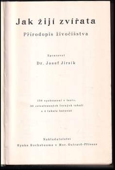 Josef Jirsík: Jak žijí zvířata