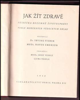 Irving Fisher: Jak žít zdravě