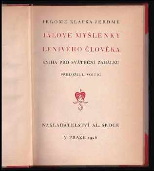 K Jerome: Jalové myšlenky lenivého člověka