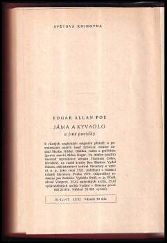 Edgar Allan Poe: Jáma a kyvadlo a jiné povídky