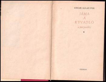 Edgar Allan Poe: Jáma a kyvadlo a jiné povídky
