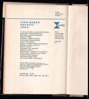 Ivan Goran Kovačić: Jáma