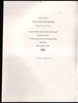 Yvan Goll: Jan Bezzemek