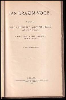 Arne Novák: Jan Erazim Vocel