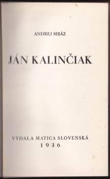 Andrej Mráz: Ján Kalinčiak